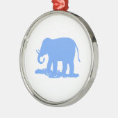 Blauwe Olifant Metalen Ornament (Links)