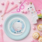 Blauwe olifant papieren bordje (Feest)