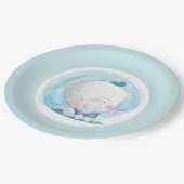 Blauwe olifant papieren bordje (Gekanteld)