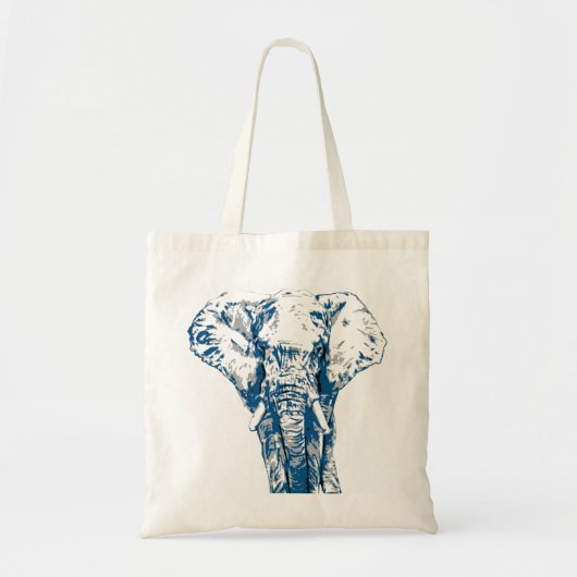 Blauwe olifant - Pop art Style en Posterized Tote Bag (Voorkant)