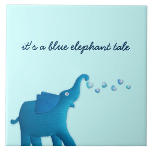 blauwe olifant tegeltje