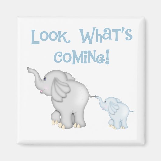 Blauwe olifant zwangerschap magneet (Voorkant)