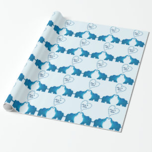 blauwe olifanten cadeaupapier