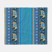 Blauwe olifanten fleece deken (Voorkant (Horizontaal))
