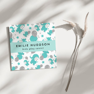 Blauwe olifanten, Kinder speelcentrum, activiteite Vierkante Visitekaartje