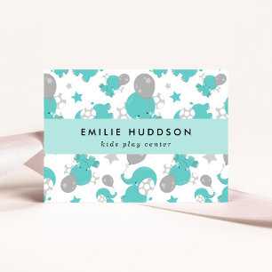 Blauwe olifanten, Kinder speelcentrum, activiteite Visitekaartje