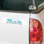 Blauwe olifanten lopen bumpersticker (Op Truck)