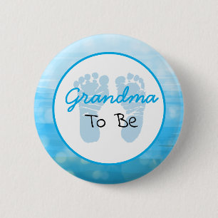 Blauwe oma om Baby shower te worden Ronde Button 5,7 Cm