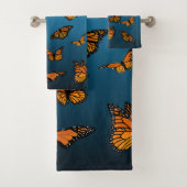Blauwe ombre monarchvlinders bad handdoek (Insitu)
