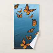 Blauwe ombre monarchvlinders bad handdoek (Handdoek)