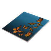 Blauwe ombre monarchvlinders tegeltje (Zijkant)