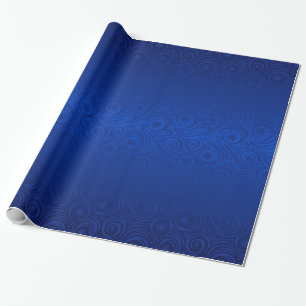 Blauwe Ombre Snowflake Damask Pattern Cadeaupapier