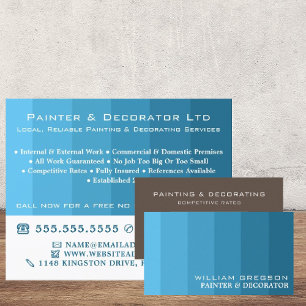 Blauwe ombre Stripes, schilder en decorator Flyer