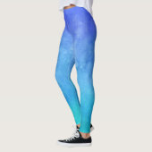 Blauwe Ombre Waterverf Leggings (Links)