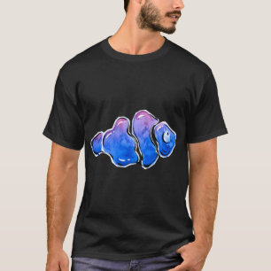 Blauwe onderwater vissen waterverfschilderij t-shirt