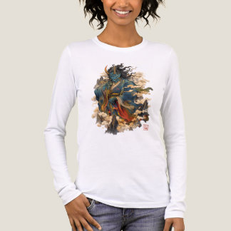Blauwe Oni-demonenkrijger | Japanse Yokai-mytholog Tri-Blend Shirt