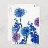 Blauwe onkruid briefkaart (Voorkant / Achterkant)