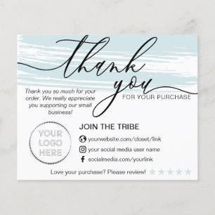 Blauwe Online Winkel Kleine Bedrijf Dank u Flyer