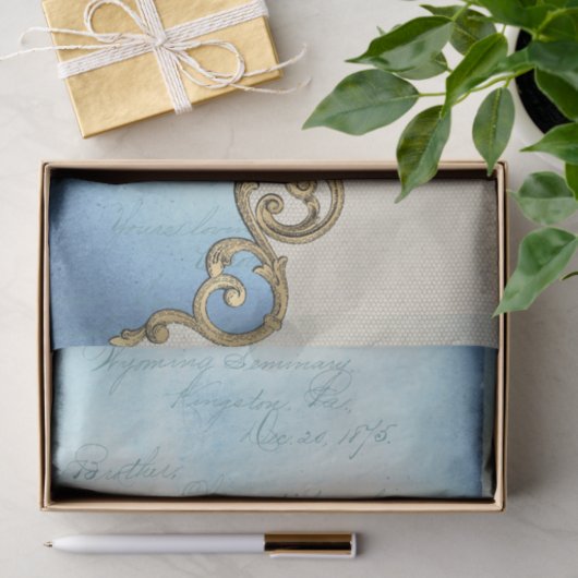  blauwe  ontkoppeling tissuepapier (Geschenk)