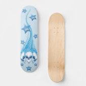 Blauwe ontvlammende schedels skateboard (Voorkant)