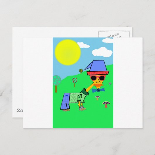 Blauwe ontwerpkleuren - Voeg uw eigen tekst toe Briefkaart (Voorkant / Achterkant)