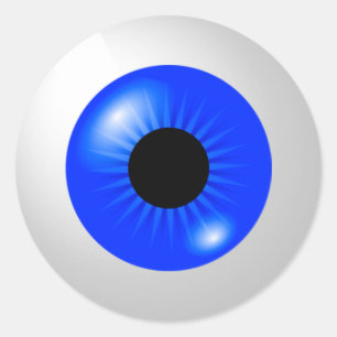 Blauwe oogbal ronde sticker