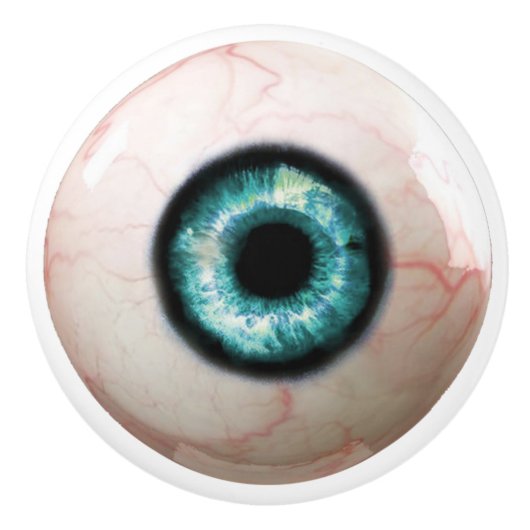 Blauwe oogdruppelaar keramische knop (Voorkant)