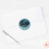 Blauwe oogschaduw vet esthetisch ronde sticker (Envelop)
