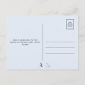 Blauwe Ooievaar Baby Shower Bedankje Briefkaart (Achterkant)