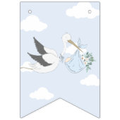 Blauwe ooievaar Baby shower Bunting Flags Vlaggetjes (Tweede vlag)