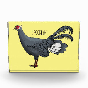 Blauwe oorfazant vogel cartoon fotoblokken