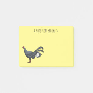 Blauwe oorfazant vogel cartoon post-it® notes