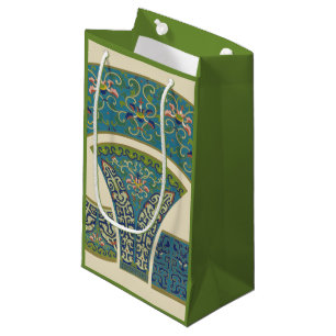 Blauwe oosterse Design met glimlende gezichten Klein Cadeauzakje