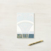 Blauwe oosterse Design met glimlende gezichten Post-it® Notes (Op bureau)