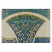 Blauwe oosterse Design met glimlende gezichten Snijplank (Voorkant)