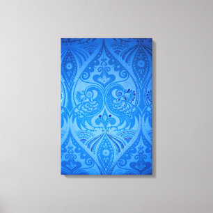 Blauwe Oosterse Pauw Vogels Canvas Afdruk