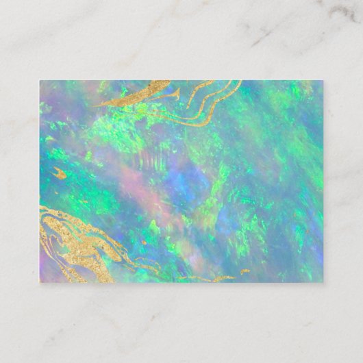 Blauwe Opal Iridescent Dank u Visitekaartje (Achterkant)