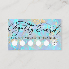 Blauwe Opal Textuur Achtergrond Loyaliteit Card Visitekaartje