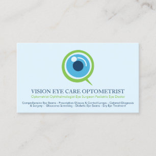 Blauwe Optometrist Oogarts Oogspecialist Visitekaartje