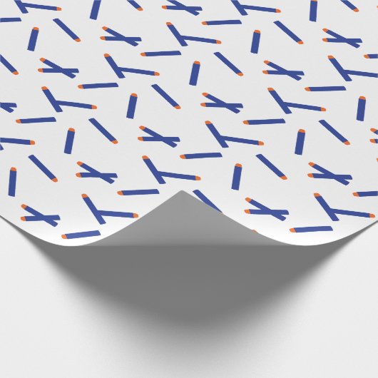 Blauwe, Oranje Dart Oorlog Gelukkige Verjaardag Cadeaupapier (Hoek)