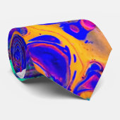 Blauwe Oranje dierlijke afdruk Stropdas (Opgerold)
