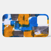 Blauwe, oranje en grijze abstracte kunst Case-Mate iPhone case (Achterkant (horizontaal))