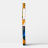 Blauwe, oranje en grijze abstracte kunst Case-Mate iPhone case (Achterkant / Links)