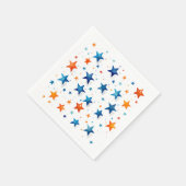 Blauwe & oranje Sterren: Verjaardagsfeestservetten Servet (Hoek)
