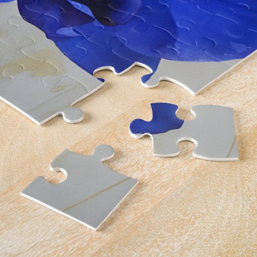 Blauwe orchidee bloemen bloempuzzel legpuzzel (Zijkant)