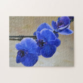 Blauwe orchidee bloemen bloempuzzel legpuzzel (Horizontaal)