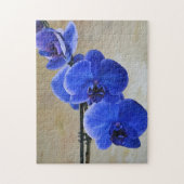 Blauwe orchidee bloemen bloempuzzel legpuzzel (Verticaal)
