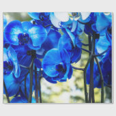 Blauwe orchidee cadeaupapier (Vlak)