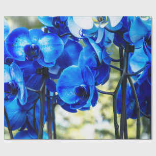Blauwe orchidee cadeaupapier