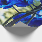 Blauwe orchidee cadeaupapier (Hoek)